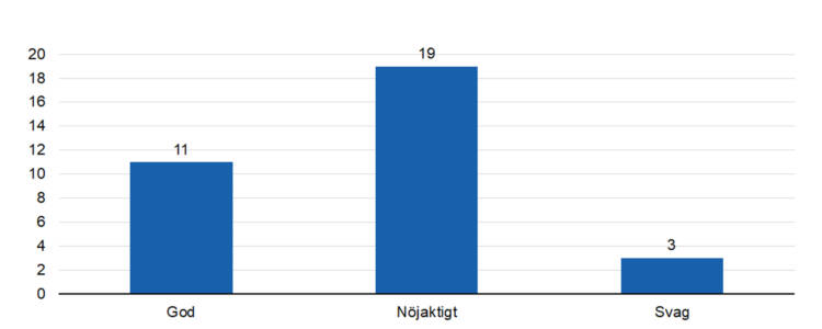 God 11, nöjaktigt 19, svag 3. 